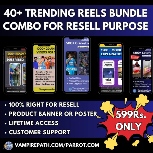 ALL IN ONE PACK (40+ TRENDING REELS BUNDLE FOR RESELL PURPOSE)