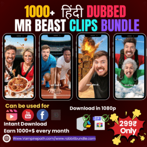 1000+ Hindi Dubbed Mr beast Clips bundle